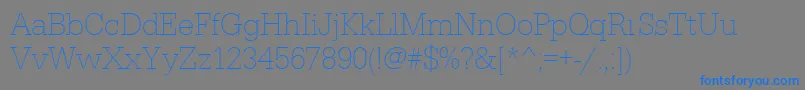 Urwegyptiennetextlignar-Schriftart – Blaue Schriften auf grauem Hintergrund