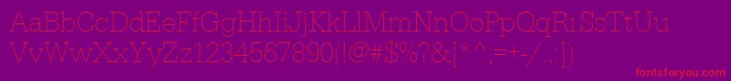 Urwegyptiennetextlignar-Schriftart – Rote Schriften auf violettem Hintergrund