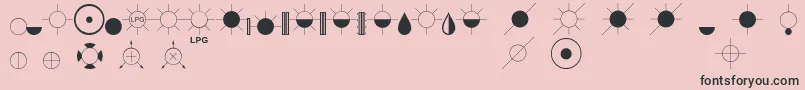 EsriIglFont21-Schriftart – Schwarze Schriften auf rosa Hintergrund