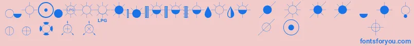 Fonte EsriIglFont21 – fontes azuis em um fundo rosa