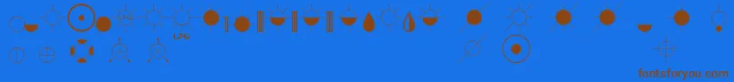 Fonte EsriIglFont21 – fontes marrons em um fundo azul