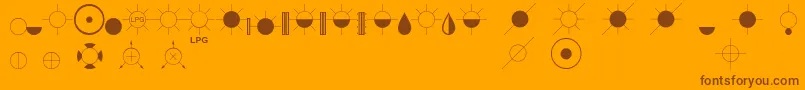 fuente EsriIglFont21 – Fuentes Marrones Sobre Fondo Naranja