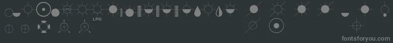 Fonte EsriIglFont21 – fontes cinzas em um fundo preto