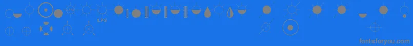 EsriIglFont21-Schriftart – Graue Schriften auf blauem Hintergrund