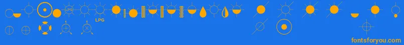 fuente EsriIglFont21 – Fuentes Naranjas Sobre Fondo Azul