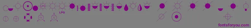 フォントEsriIglFont21 – 紫色のフォント、灰色の背景