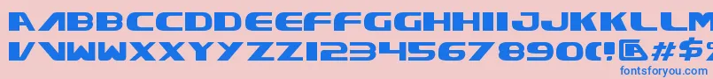 Fonte Xcelv3 – fontes azuis em um fundo rosa