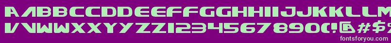 フォントXcelv3 – 紫の背景に緑のフォント
