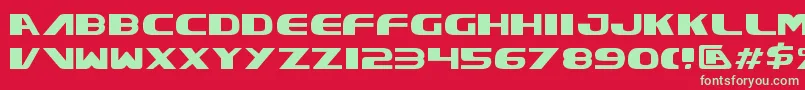 Xcelv3 Font – Green Fonts on Red Background