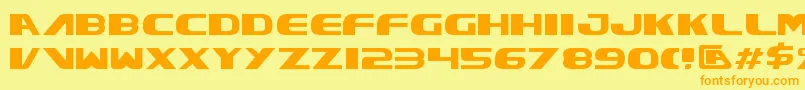 Xcelv3-Schriftart – Orangefarbene Schriften auf gelbem Hintergrund