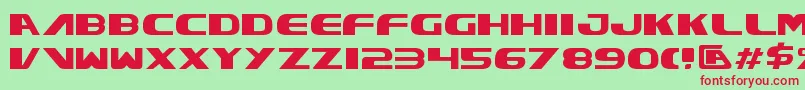 Xcelv3-fontti – punaiset fontit vihreällä taustalla