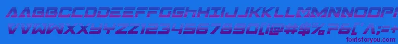 Transamericagradital Font – Purple Fonts on Blue Background