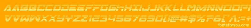 Шрифт Transamericagradital – жёлтые шрифты на оранжевом фоне