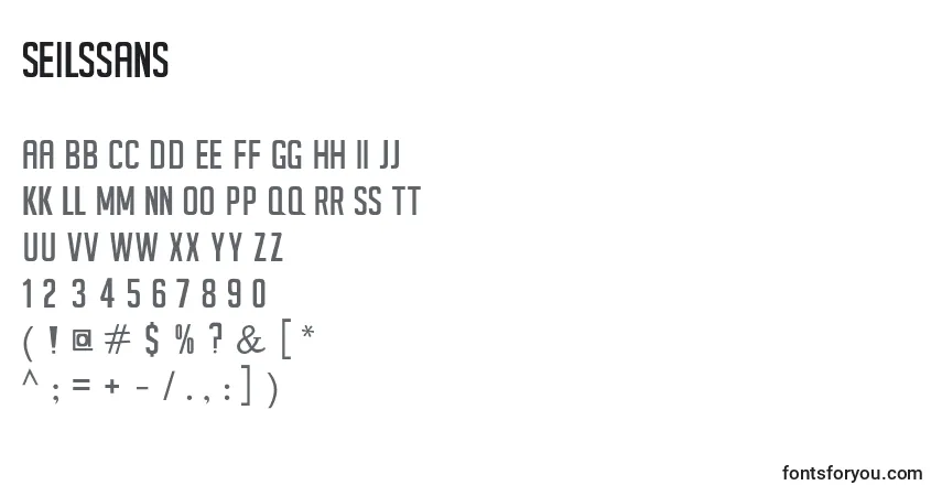 Czcionka SeilsSans – alfabet, cyfry, specjalne znaki