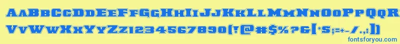 Laredotrailacad Font – Blue Fonts on Yellow Background