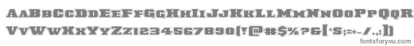 Laredotrailacad-fontti – harmaat kirjasimet valkoisella taustalla