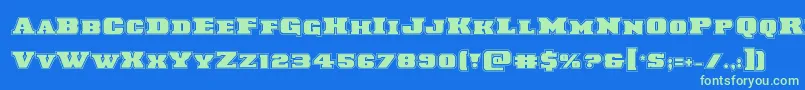 Laredotrailacad Font – Green Fonts on Blue Background