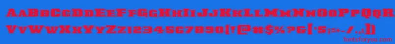 Laredotrailacad Font – Red Fonts on Blue Background