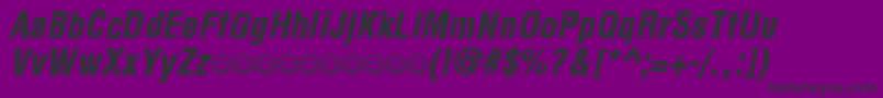 Czcionka NewsideFpAlternateItalic – czarne czcionki na fioletowym tle