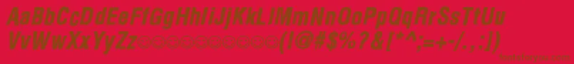 NewsideFpAlternateItalic Font – Brown Fonts on Red Background