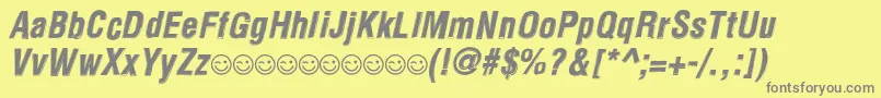 NewsideFpAlternateItalic Font – Gray Fonts on Yellow Background