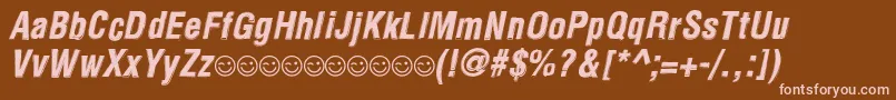 Police NewsideFpAlternateItalic – polices roses sur fond brun