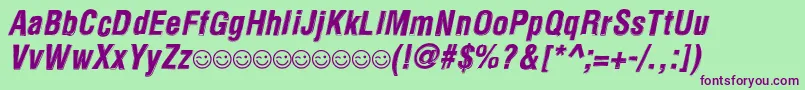 NewsideFpAlternateItalic Font – Purple Fonts on Green Background