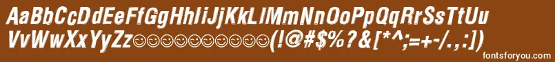 フォントNewsideFpAlternateItalic – 茶色の背景に白い文字