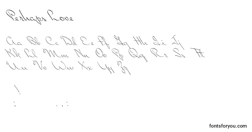 Schriftart PerhapsLove (35059) – Alphabet, Zahlen, spezielle Symbole
