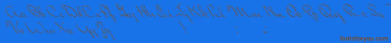 PerhapsLove-Schriftart – Braune Schriften auf blauem Hintergrund