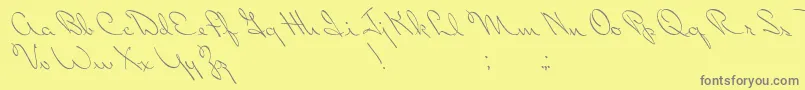 Fonte PerhapsLove – fontes cinzas em um fundo amarelo