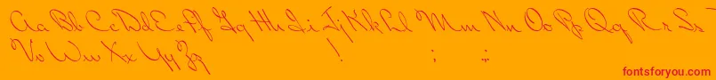 PerhapsLove-Schriftart – Rote Schriften auf orangefarbenem Hintergrund