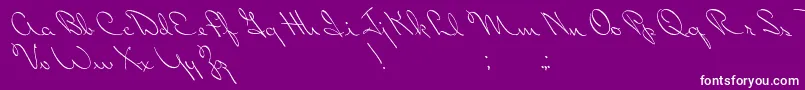 PerhapsLove-Schriftart – Weiße Schriften auf violettem Hintergrund