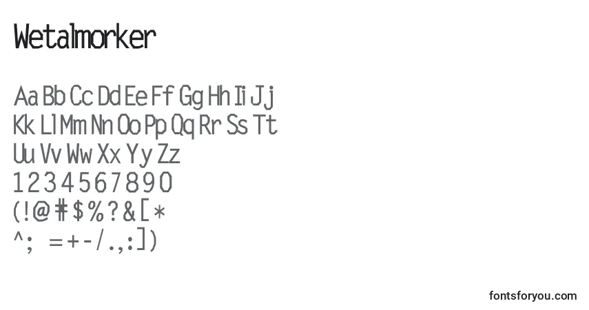 Schriftart Wetalmorker – Alphabet, Zahlen, spezielle Symbole