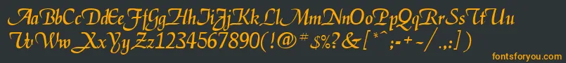 Elgar Font – Orange Fonts on Black Background