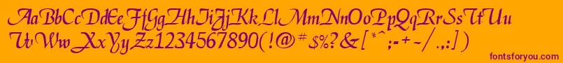 Elgar Font – Purple Fonts on Orange Background