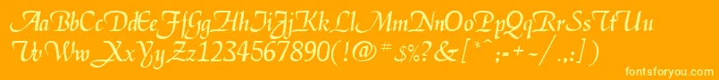Elgar Font – Yellow Fonts on Orange Background