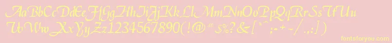 Elgar Font – Yellow Fonts on Pink Background