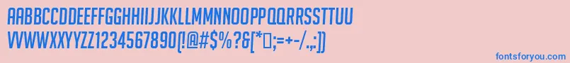 フォントBignoodletitling ffy – ピンクの背景に青い文字