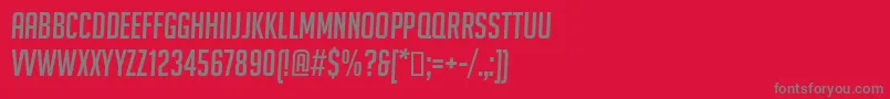 フォントBignoodletitling ffy – 赤い背景に灰色の文字