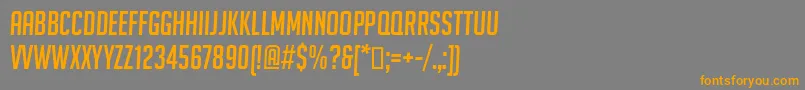 フォントBignoodletitling ffy – オレンジの文字は灰色の背景にあります。