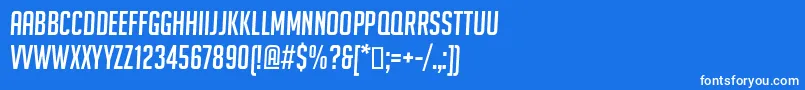 フォントBignoodletitling ffy – 青い背景に白い文字