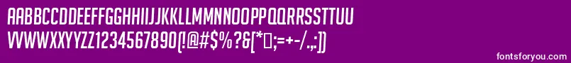 フォントBignoodletitling ffy – 紫の背景に白い文字