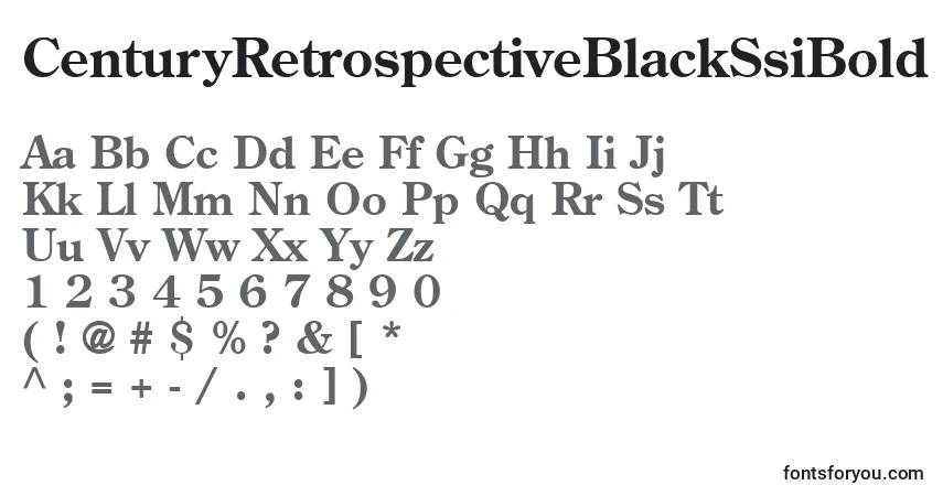 Czcionka CenturyRetrospectiveBlackSsiBold – alfabet, cyfry, specjalne znaki