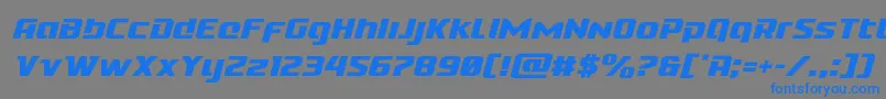 フォントCobaltalienital – 灰色の背景に青い文字