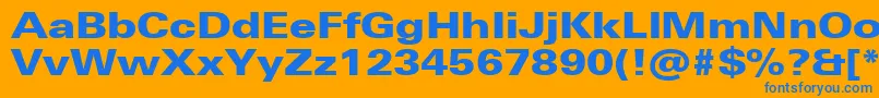 UniversNextProBlackExtended Font – Blue Fonts on Orange Background