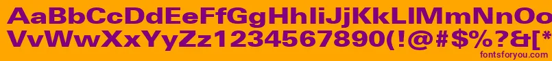 UniversNextProBlackExtended Font – Purple Fonts on Orange Background