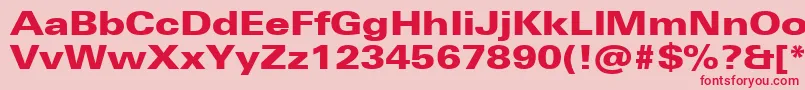 UniversNextProBlackExtended Font – Red Fonts on Pink Background