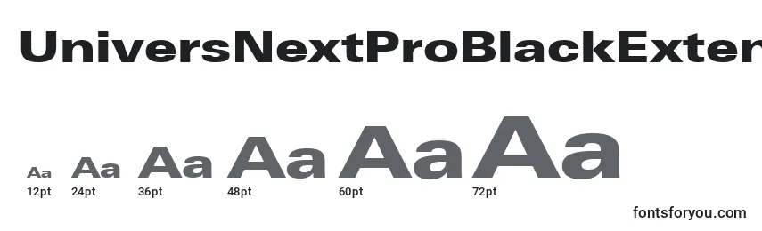 UniversNextProBlackExtended Font Sizes