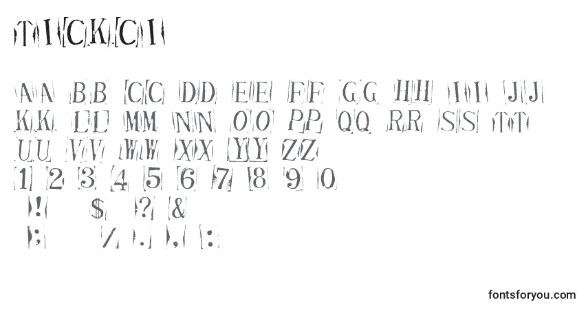 Schriftart Tickci – Alphabet, Zahlen, spezielle Symbole